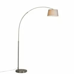 QAZQA Lampadaires Lampadaire Ă Arc En Acier Gris