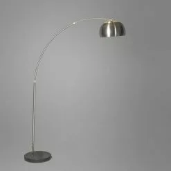 QAZQA Lampadaires Lampadaire à Arc En Acier Inoxydable Acier -Luminaires Soldes Boutique lampadaire a arc en acier inoxydable acier 3