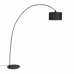 QAZQA Lampadaires Lampadaire Ă Arc En Acier Noir
