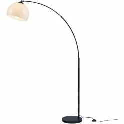 ATHM DESIGN Lampadaires Lampadaire Abat Jour Blanc Acrylique Pied Métal