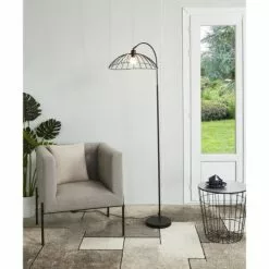 ATHM DESIGN Lampadaires Lampadaire Abat Jour Et Pied Métal Noir -Luminaires Soldes Boutique lampadaire abat jour et pied metal noir 15