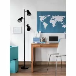 ATHM DESIGN Lampadaires Lampadaire Abat Jour Et Pied Métal Noir -Luminaires Soldes Boutique lampadaire abat jour et pied metal noir 5
