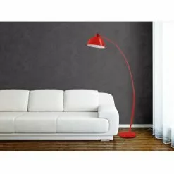 ATHM DESIGN Lampadaires Lampadaire Abat Jour Et Pied Métal Rouge -Luminaires Soldes Boutique lampadaire abat jour et pied metal rouge 1