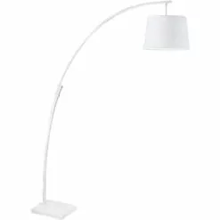 ATHM DESIGN Lampadaires Lampadaire Abat Jour Tissu Blanc Et Pied Métal -Luminaires Soldes Boutique lampadaire abat jour tissu blanc et pied metal 9