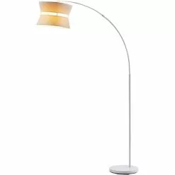 ATHM DESIGN Lampadaires Lampadaire Abat Jour Tissu Blanc Pied Métal -Luminaires Soldes Boutique lampadaire abat jour tissu blanc pied metal 4