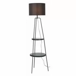 ATHM DESIGN Lampadaires Lampadaire Abat Jour Tissu Noir Et Pieds Métal Noir -Luminaires Soldes Boutique lampadaire abat jour tissu noir et pieds metal noir 4