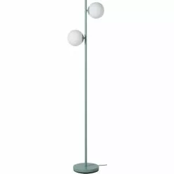 ATHM DESIGN Lampadaires Lampadaire Abat Jour Verre Pied Metal Brossé Bleu