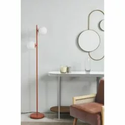 ATHM DESIGN Lampadaires Lampadaire Abat Jour Verre Pied Metal Brossé Marron -Luminaires Soldes Boutique lampadaire abat jour verre pied metal brosse marron 3