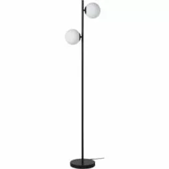ATHM DESIGN Lampadaires Lampadaire Abat Jour Verre Pied Metal Brossé Vert Kaki -Luminaires Soldes Boutique lampadaire abat jour verre pied metal brosse noir 2