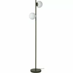 ATHM DESIGN Lampadaires Lampadaire Abat Jour Verre Pied Metal Brossé Bleu -Luminaires Soldes Boutique lampadaire abat jour verre pied metal brosse vert kaki 1