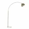 Wadiga Lampadaires Lampadaire Arc Doré Avec Base Ronde Blanche H195cm
