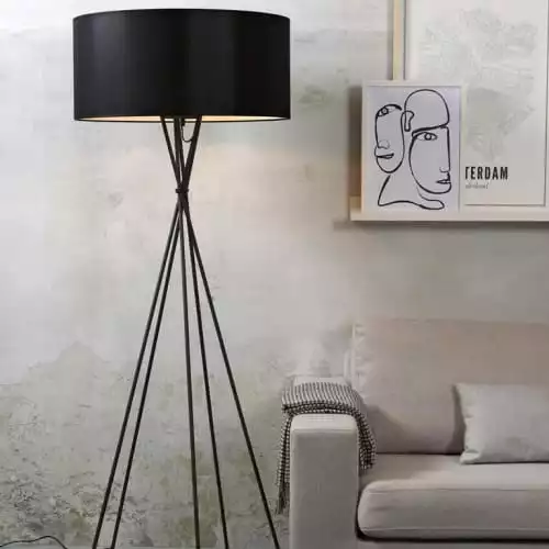 It's About Romi Lampadaires Lampadaire Avec Pieds Noirs Et Abat-jour Noir H175cm 2 It's About Romi Lampadaires Lampadaire Avec Pieds Noirs Et Abat-jour Noir H175cm – Image 2