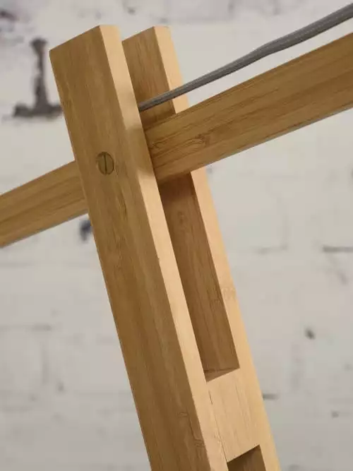 Good & Mojo Lampadaires Lampadaire Bambou/lin Gris H207cm 3 Good & Mojo Lampadaires Lampadaire Bambou/lin Gris H207cm – Image 3