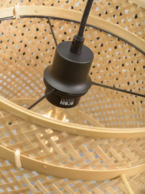 Good & Mojo Lampadaires Lampadaire Bambou Noir H176cm 2 Good & Mojo Lampadaires Lampadaire Bambou Noir H176cm – Image 2