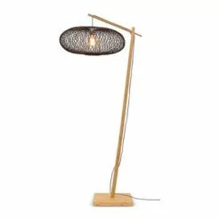 Good & Mojo Lampadaires Lampadaire Bambou Noir H176cm