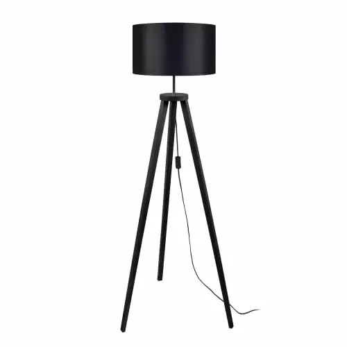 Tosel Lampadaires Lampadaire Bois Noir 2 Tosel Lampadaires Lampadaire Bois Noir – Image 2
