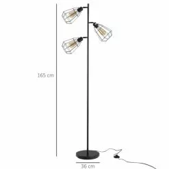 Homcom Lampadaires Lampadaire Design Industriel 3 Ampoules H165 Cm Noir 8 Homcom Lampadaires Lampadaire Design Industriel 3 Ampoules H165 Cm Noir -Luminaires Soldes Boutique lampadaire design industriel 3 ampoules h165 cm noir 2