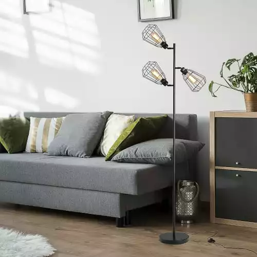 Homcom Lampadaires Lampadaire Design Industriel 3 Ampoules H165 Cm Noir 5 Homcom Lampadaires Lampadaire Design Industriel 3 Ampoules H165 Cm Noir – Image 5