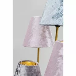 Kare Design Lampadaires Lampadaire En Acier Doré 5 Abat-jours En Velours H163 -Luminaires Soldes Boutique lampadaire en acier dore 5 abat jours en velours h163 2