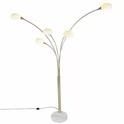 QAZQA Lampadaires Lampadaire En Acier Doré/laiton -Luminaires Soldes Boutique lampadaire en acier dore laiton 11