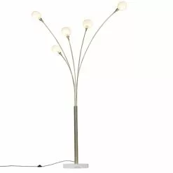 QAZQA Lampadaires Lampadaire En Acier Doré/laiton -Luminaires Soldes Boutique lampadaire en acier dore laiton 9