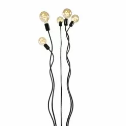 QAZQA Lampadaires Lampadaire En Acier Noir -Luminaires Soldes Boutique lampadaire en acier noir 10