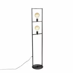 QAZQA Lampadaires Lampadaire En Acier Noir