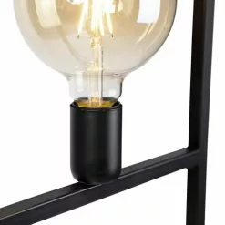 QAZQA Lampadaires Lampadaire En Acier Noir -Luminaires Soldes Boutique lampadaire en acier noir 35