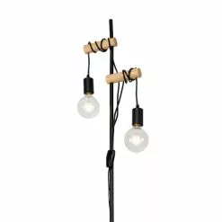 QAZQA Lampadaires Lampadaire En Acier Noir -Luminaires Soldes Boutique lampadaire en acier noir 4