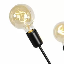 QAZQA Lampadaires Lampadaire En Acier Noir -Luminaires Soldes Boutique lampadaire en acier noir 8