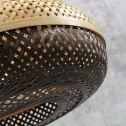 Good & Mojo Lampadaires Lampadaire En Bambou Abat-jour En Bambou Naturel/noir, H. 176cm -Luminaires Soldes Boutique lampadaire en bambou abat jour en bambou naturel noir h 176cm 5