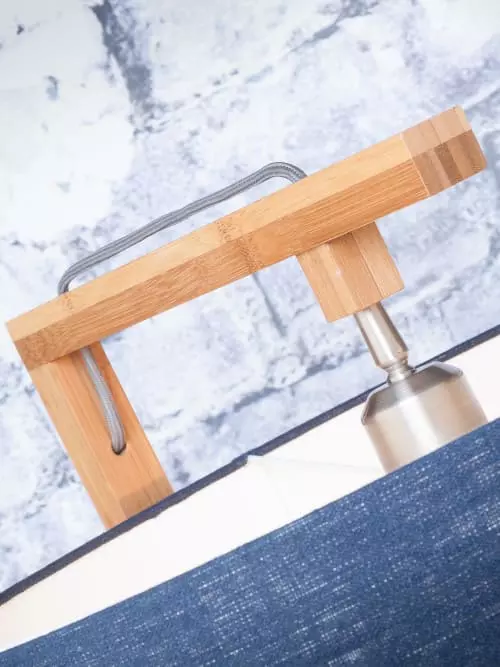 Good & Mojo Lampadaires Lampadaire En Bambou Abat-jour En Lin Gris Clair, H. 174cm 5 Good & Mojo Lampadaires Lampadaire En Bambou Abat-jour En Lin Gris Clair, H. 174cm – Image 5