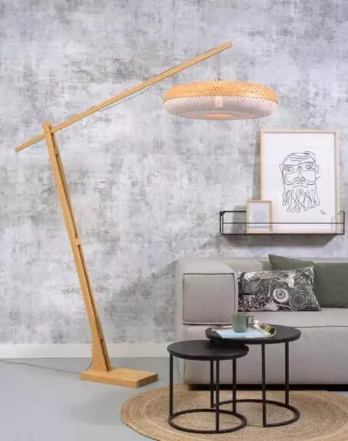 Good & Mojo Lampadaires Lampadaire En Bambou Blanc H207cm 2 Good & Mojo Lampadaires Lampadaire En Bambou Blanc H207cm – Image 2