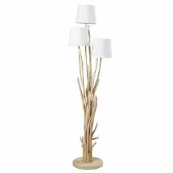 Maisons Du Monde Lampadaires Lampadaire En Bois Flotté Et Abat-jour Blanc H159