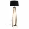 Maisons Du Monde Lampadaires Lampadaire En Chêne Et Abat-jour Noir H146