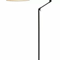 It's About Romi Lampadaires Lampadaire En Fer Abat-jour En Coton Noir, H. 190cm