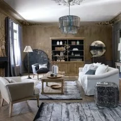 Maisons Du Monde Lampadaires Lampadaire En Manguier Et Abat-jour Coloris Lin H162 -Luminaires Soldes Boutique lampadaire en manguier et abat jour coloris lin h162 1000 8 9 191479 2