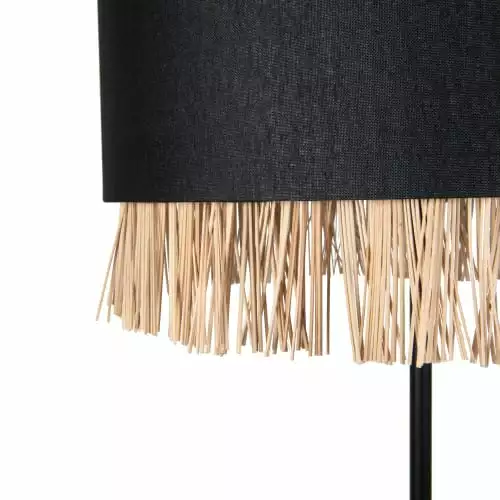 Maisons Du Monde Lampadaires Lampadaire En Métal Abat-jour En Coton Noir Et Franges En Bambou Beige H157 2 Maisons Du Monde Lampadaires Lampadaire En Métal Abat-jour En Coton Noir Et Franges En Bambou Beige H157 – Image 2