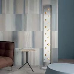 Keria Lampadaires Lampadaire En Métal Argenté -Luminaires Soldes Boutique lampadaire en metal argente 4