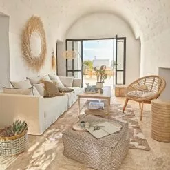 Maisons Du Monde Lampadaires Lampadaire En Métal Blanc Abat-jour En Rotin Tressé Main H181 -Luminaires Soldes Boutique lampadaire en metal blanc abat jour en rotin tresse main h181 1000 16 34 221475 3