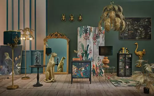 Maisons Du Monde Lampadaires Lampadaire En Métal Doré, Abat-jour Imprimé Multicolore En Coton H155 3 Maisons Du Monde Lampadaires Lampadaire En Métal Doré, Abat-jour Imprimé Multicolore En Coton H155 – Image 3