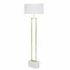 Maisons Du Monde Lampadaires Lampadaire En Métal Doré Et Marbre Blanc H159