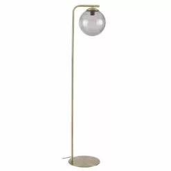 Maisons Du Monde Lampadaires Lampadaire En Métal Doré Globe En Verre Fumé H146