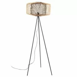 Maisons Du Monde Lampadaires Lampadaire En Métal Et Bambou Noir Et Beige H151