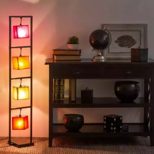 Maisons Du Monde Lampadaires Lampadaire En Métal Et Cuir De Chèvre Multicolore H 125 Cm 2 Maisons Du Monde Lampadaires Lampadaire En Métal Et Cuir De Chèvre Multicolore H 125 Cm – Image 2