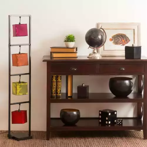 Maisons Du Monde Lampadaires Lampadaire En Métal Et Cuir De Chèvre Multicolore H 125 Cm 3 Maisons Du Monde Lampadaires Lampadaire En Métal Et Cuir De Chèvre Multicolore H 125 Cm – Image 3