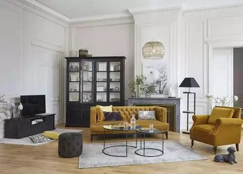 Maisons Du Monde Lampadaires Lampadaire En Métal Et Sapin Avec Abat-jour En Coton Noir H158 5 Maisons Du Monde Lampadaires Lampadaire En Métal Et Sapin Avec Abat-jour En Coton Noir H158 – Image 5