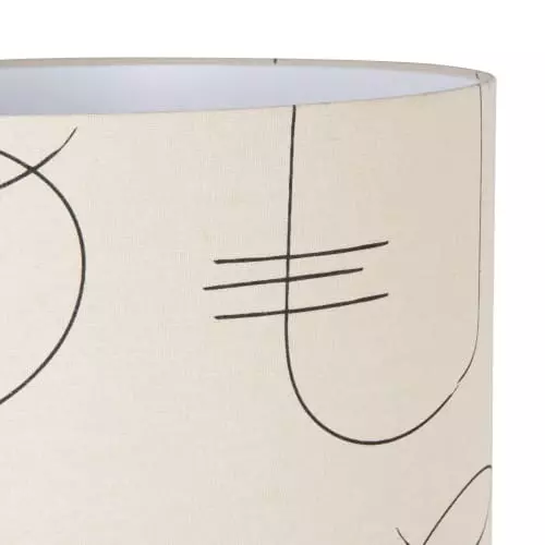 Maisons Du Monde Lampadaires Lampadaire En Métal Noir, Bois D'acacia Et Abat-jour En Coton écru à Motifs Visages H145 2 Maisons Du Monde Lampadaires Lampadaire En Métal Noir, Bois D'acacia Et Abat-jour En Coton écru à Motifs Visages H145 – Image 2