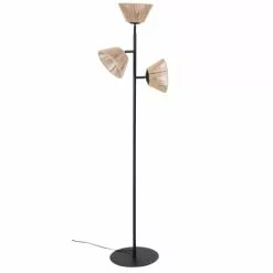 Maisons Du Monde Lampadaires Lampadaire En Métal Noir Et Corde Beige H149