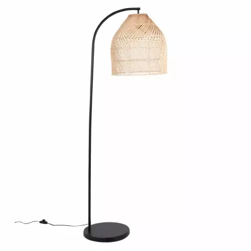 Maisons Du Monde Lampadaires Lampadaire En Métal Noir Et Rotin H170 1 Maisons Du Monde Lampadaires Lampadaire En Métal Noir Et Rotin H170